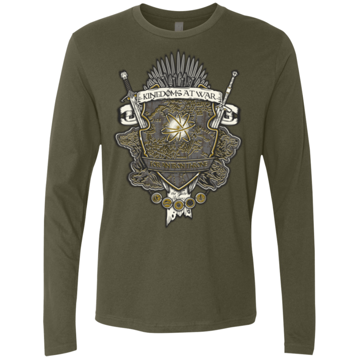 T-Shirts Military Green / Small Crest of Thrones Men's Premium Long Sleeve