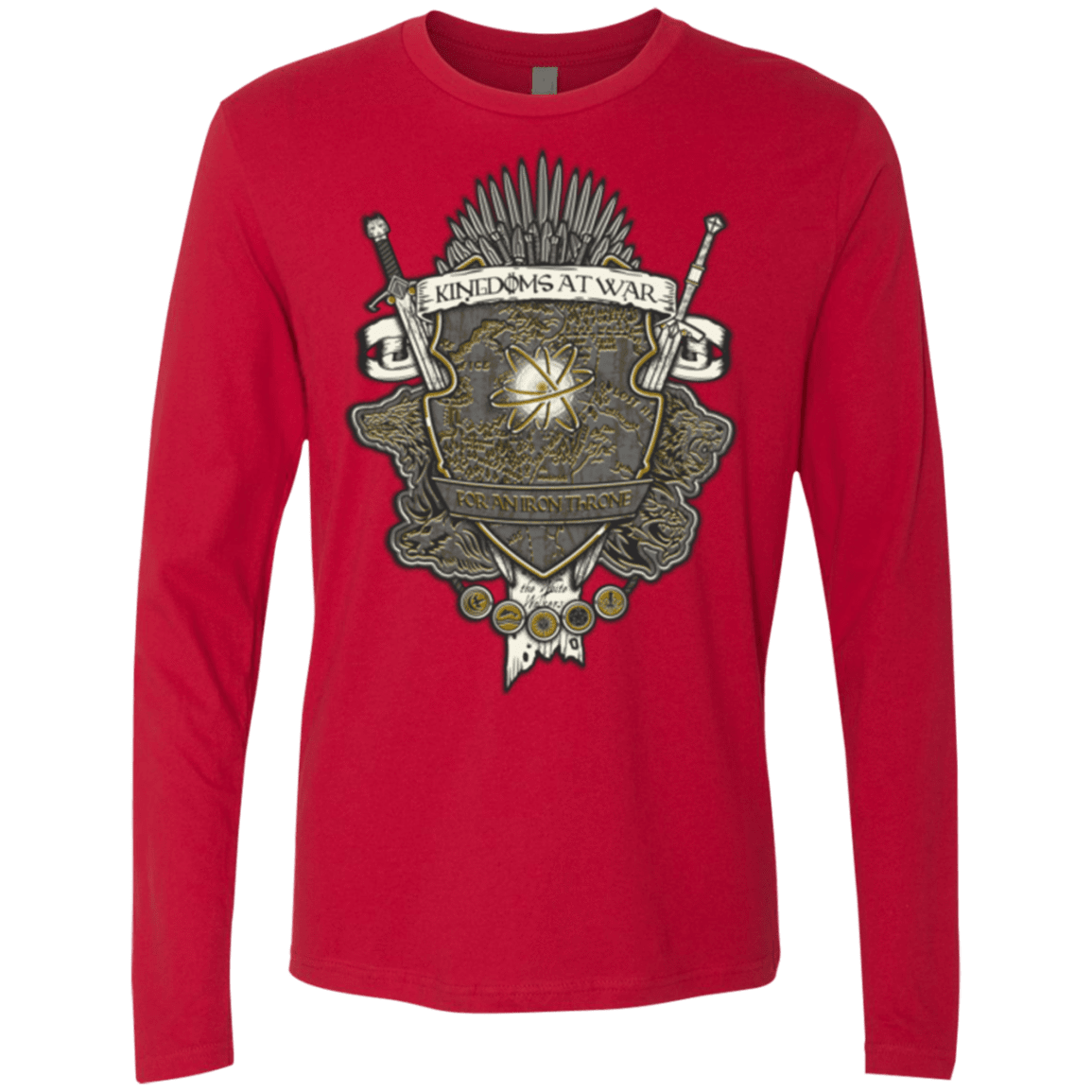 T-Shirts Red / Small Crest of Thrones Men's Premium Long Sleeve