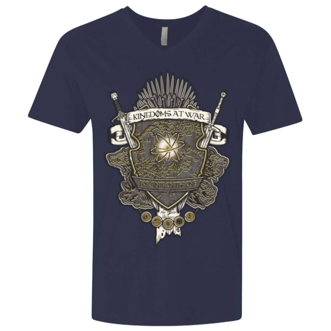 T-Shirts Midnight Navy / X-Small Crest of Thrones Men's Premium V-Neck