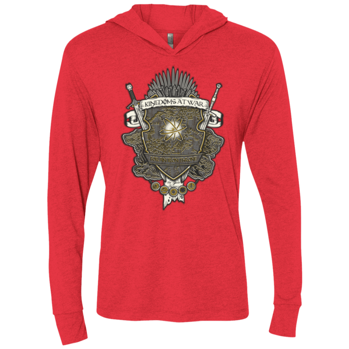 T-Shirts Vintage Red / X-Small Crest of Thrones Triblend Long Sleeve Hoodie Tee
