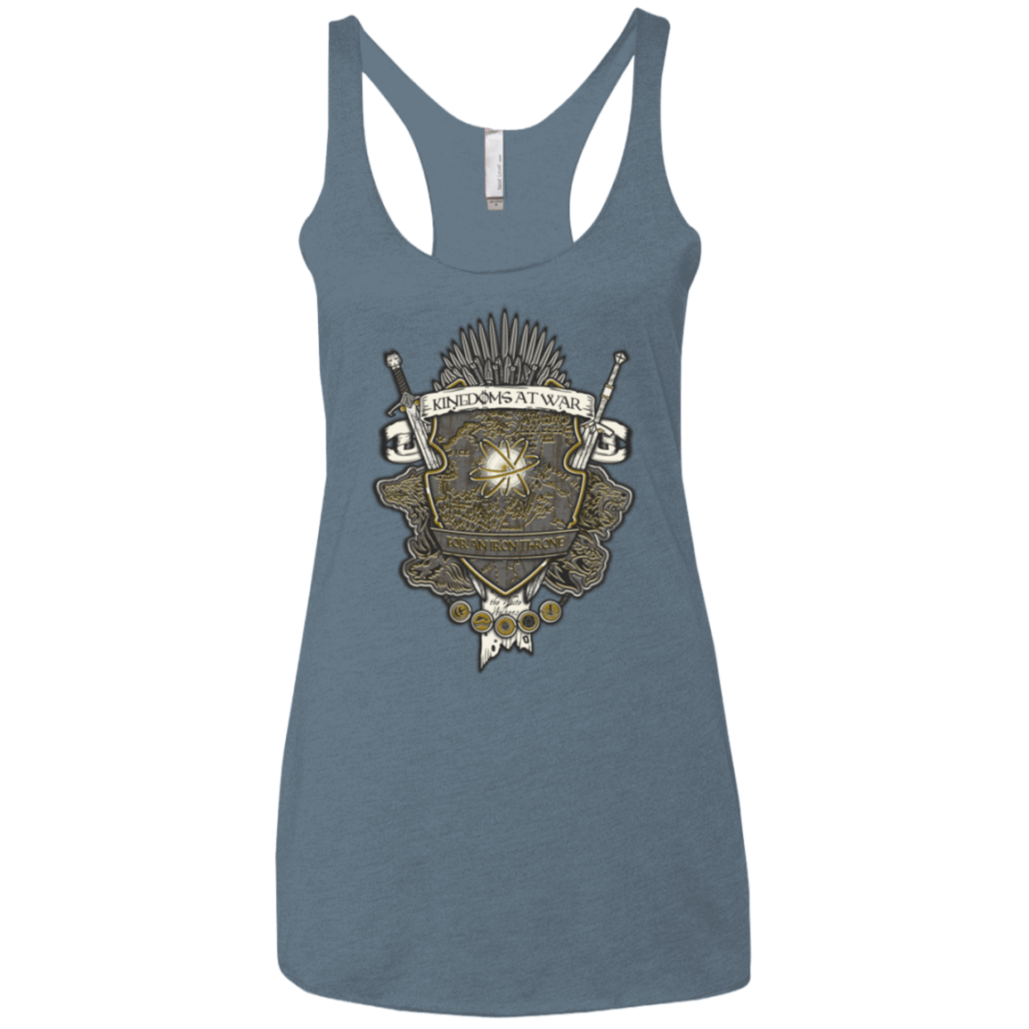T-Shirts Indigo / X-Small Crest of Thrones Women's Triblend Racerback Tank