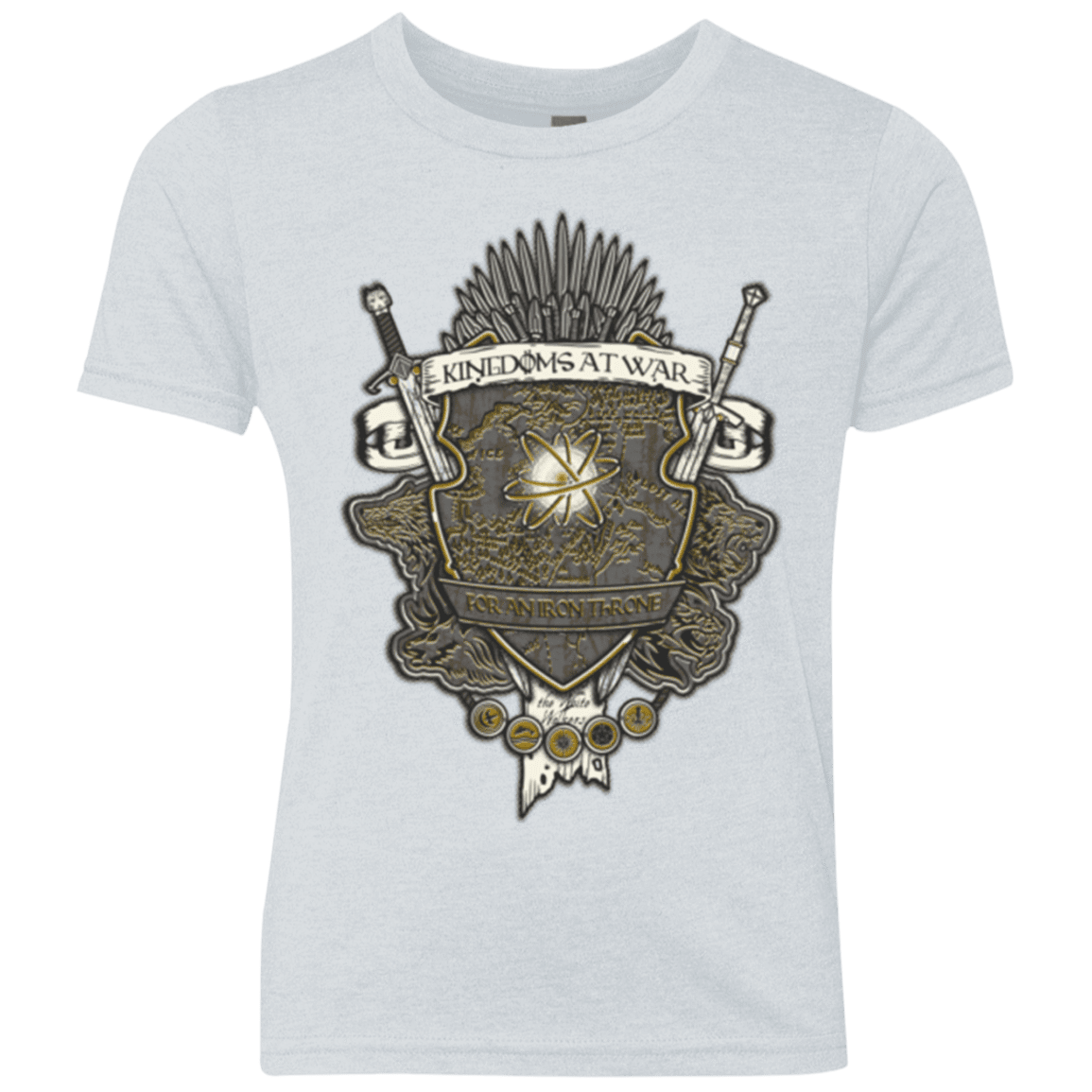 T-Shirts Heather White / YXS Crest of Thrones Youth Triblend T-Shirt