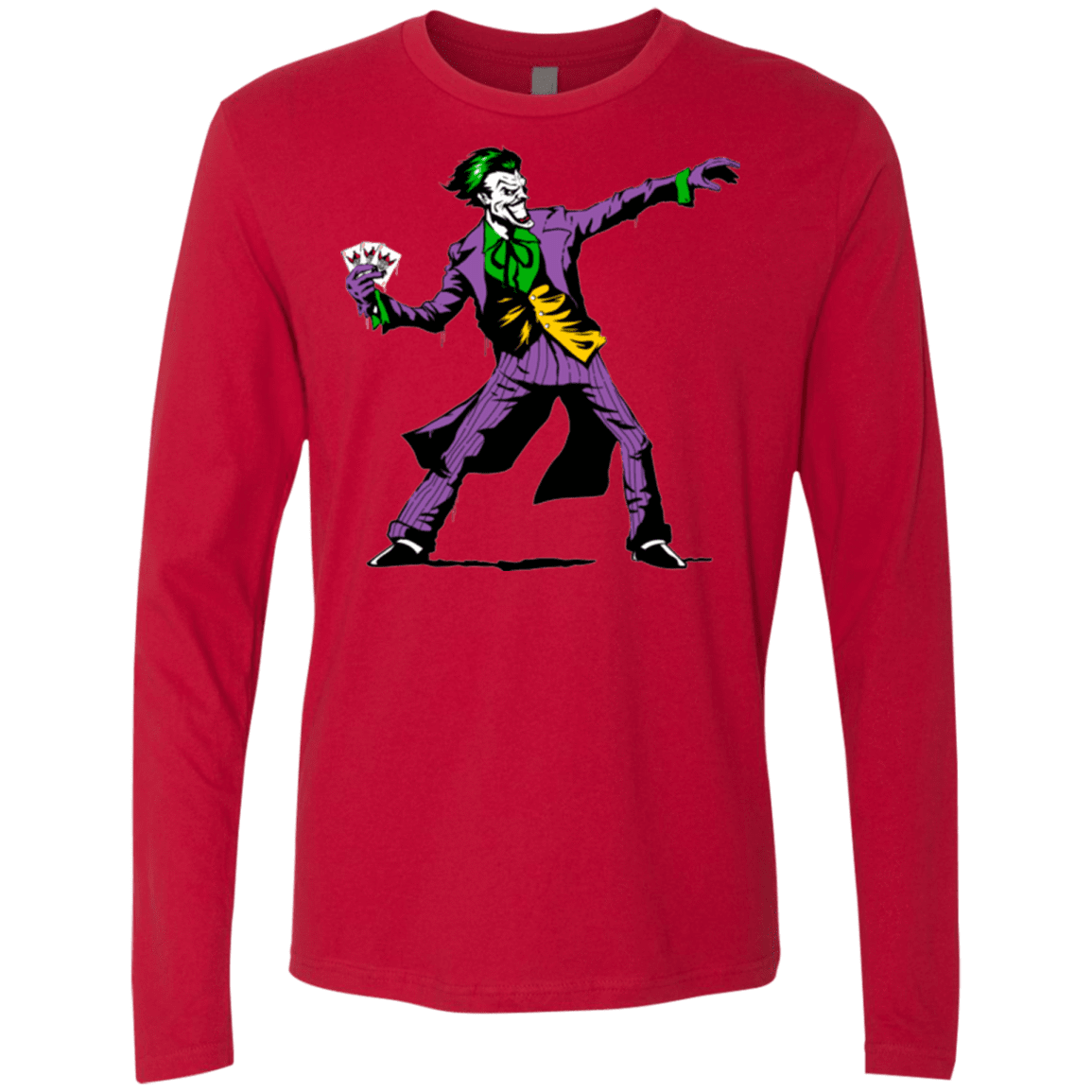 T-Shirts Red / Small Crime Clown Banksy Men's Premium Long Sleeve