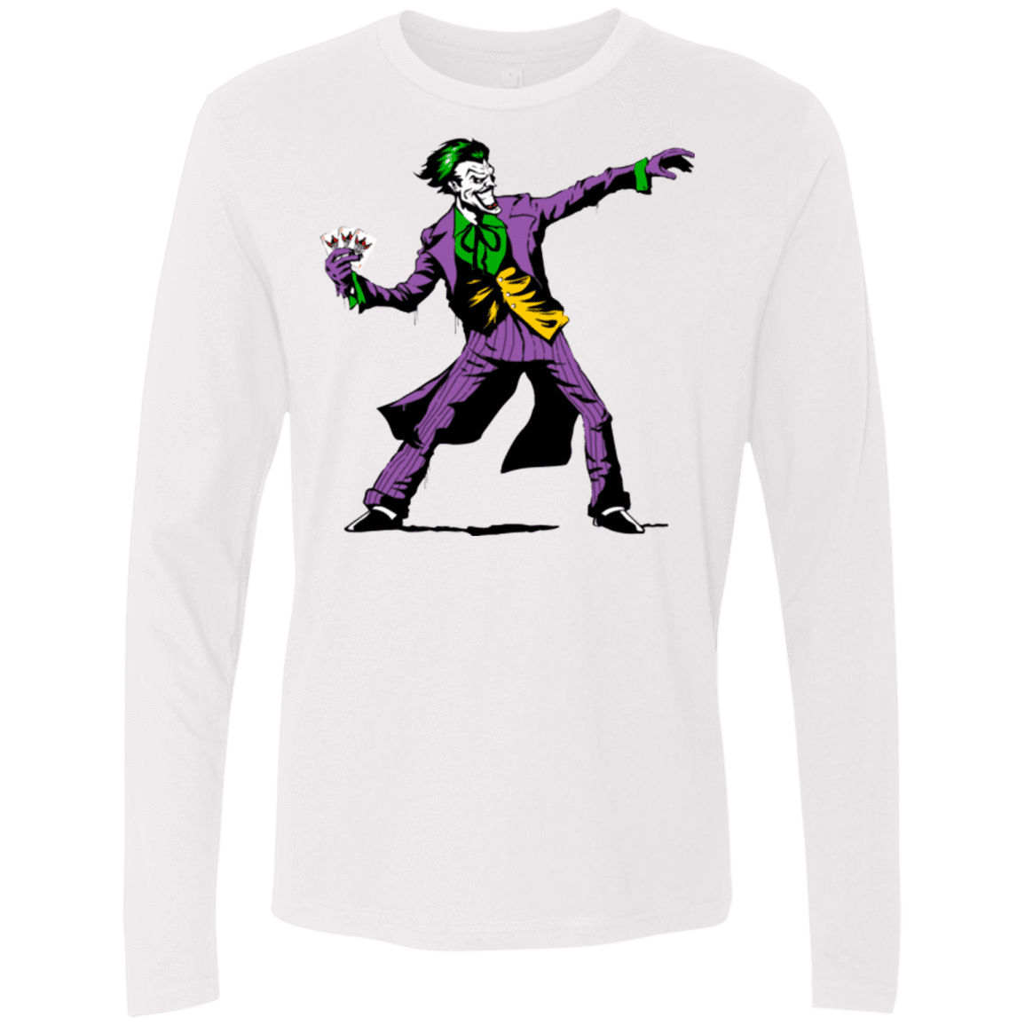 T-Shirts White / Small Crime Clown Banksy Men's Premium Long Sleeve