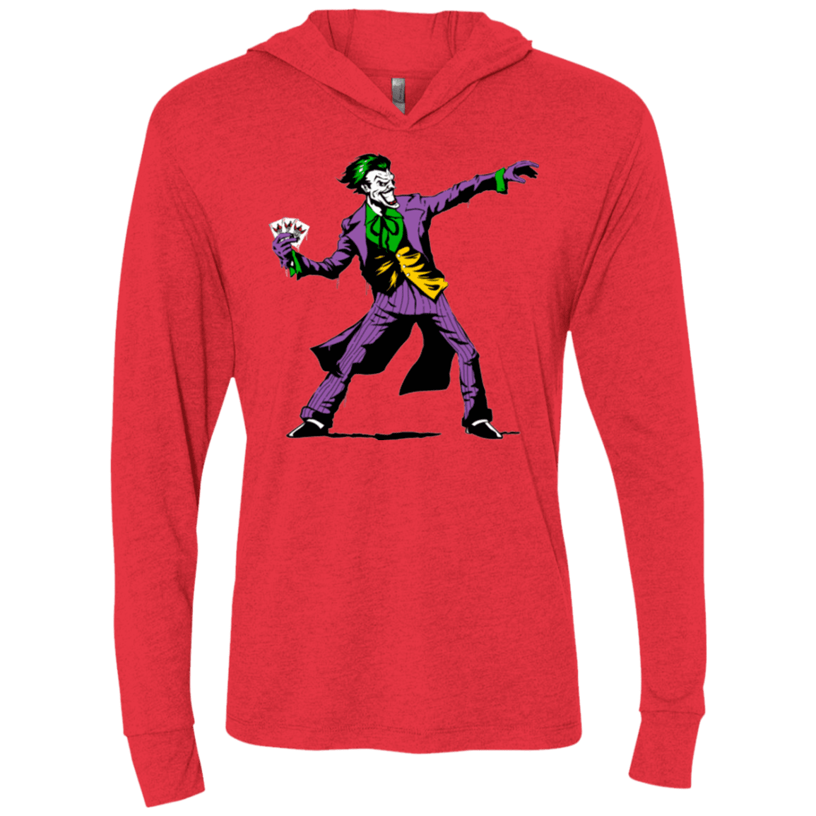 T-Shirts Vintage Red / X-Small Crime Clown Banksy Triblend Long Sleeve Hoodie Tee