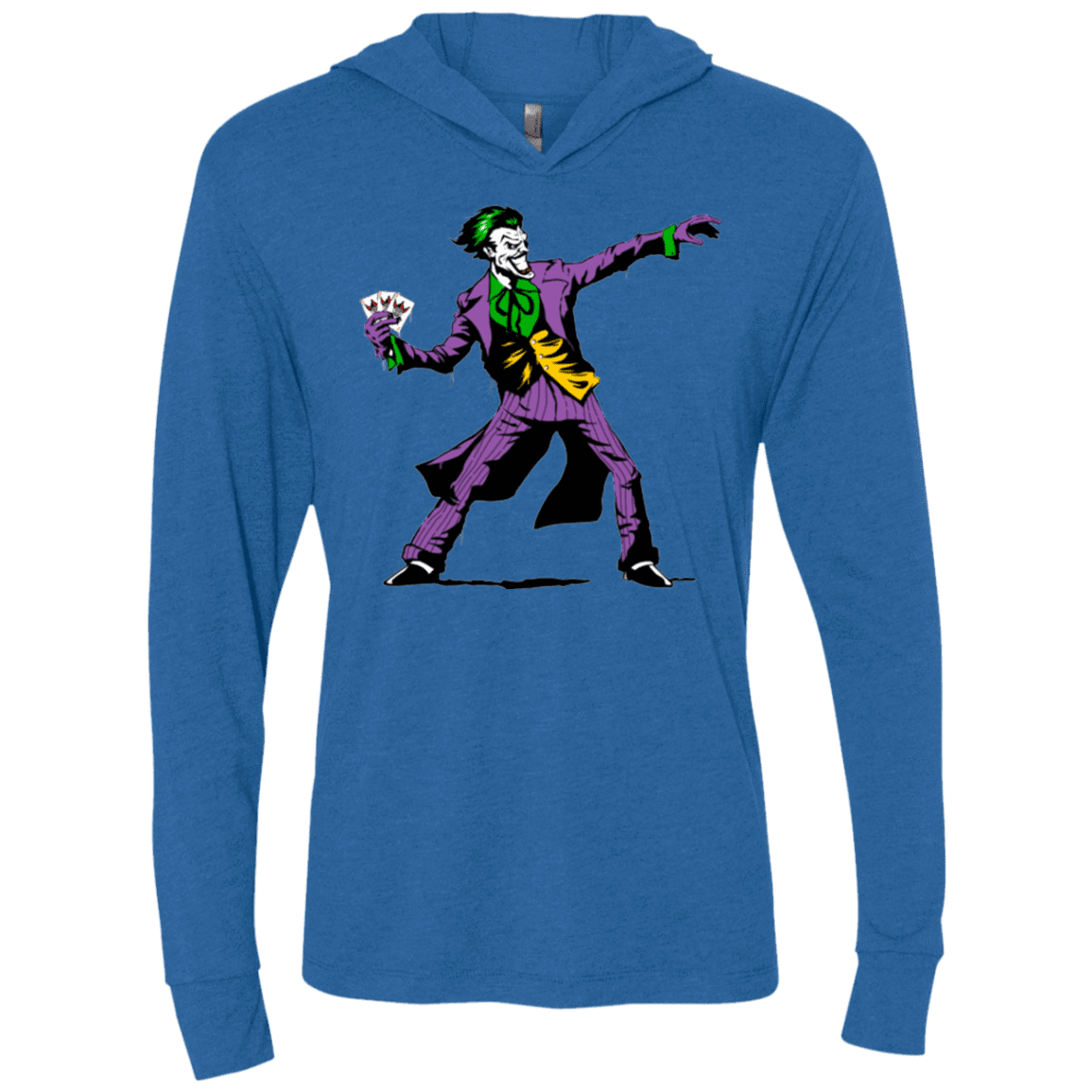 T-Shirts Vintage Royal / X-Small Crime Clown Banksy Triblend Long Sleeve Hoodie Tee