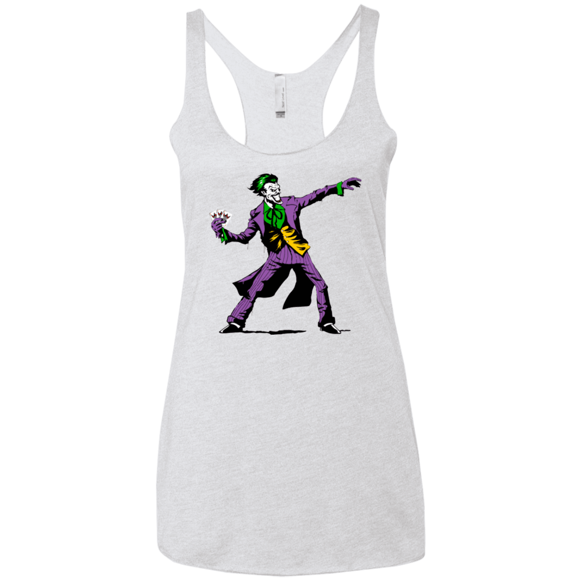 T-Shirts Heather White / X-Small Crime Clown Banksy Women's Triblend Racerback Tank