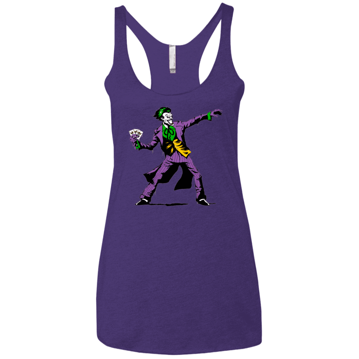T-Shirts Purple / X-Small Crime Clown Banksy Women's Triblend Racerback Tank