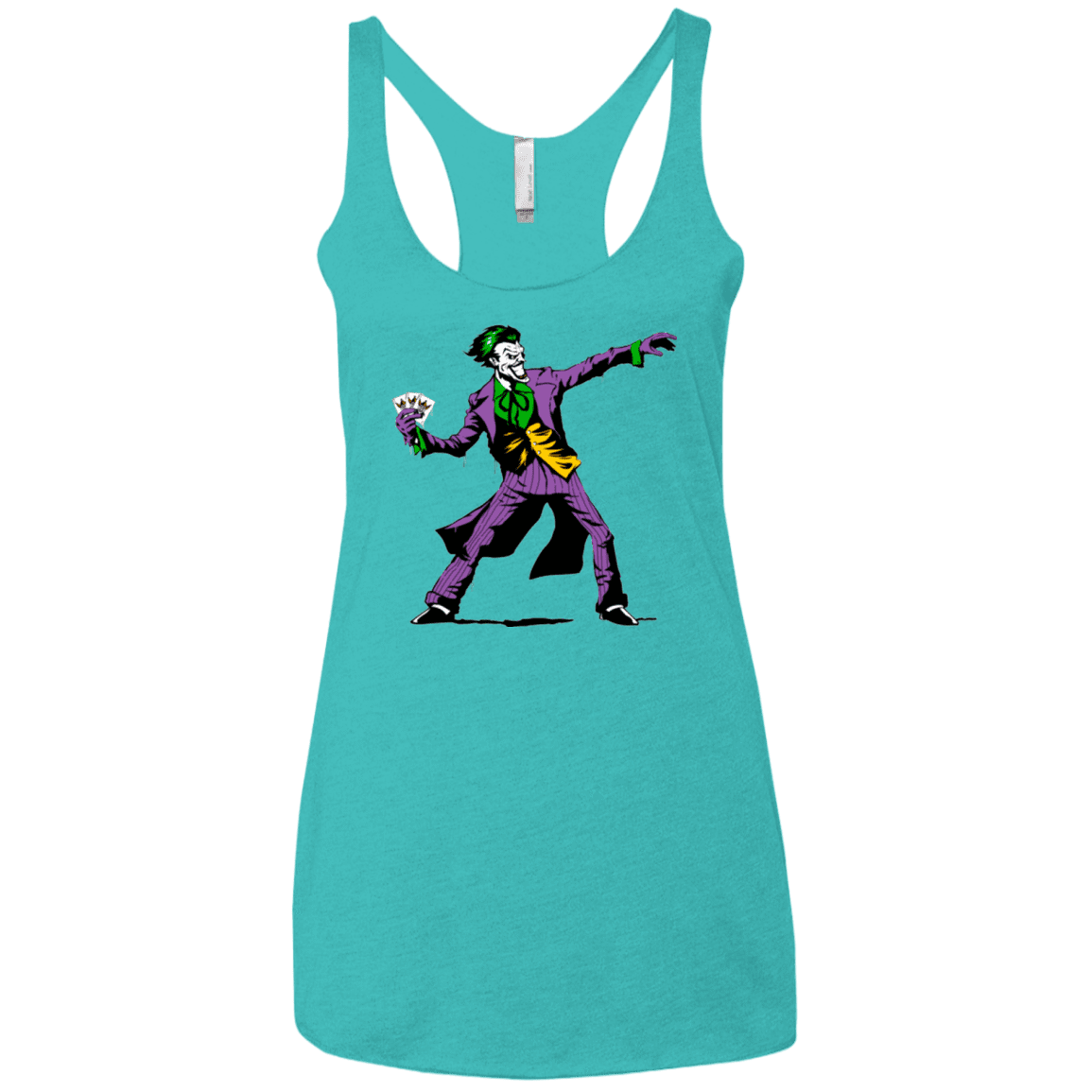 T-Shirts Tahiti Blue / X-Small Crime Clown Banksy Women's Triblend Racerback Tank
