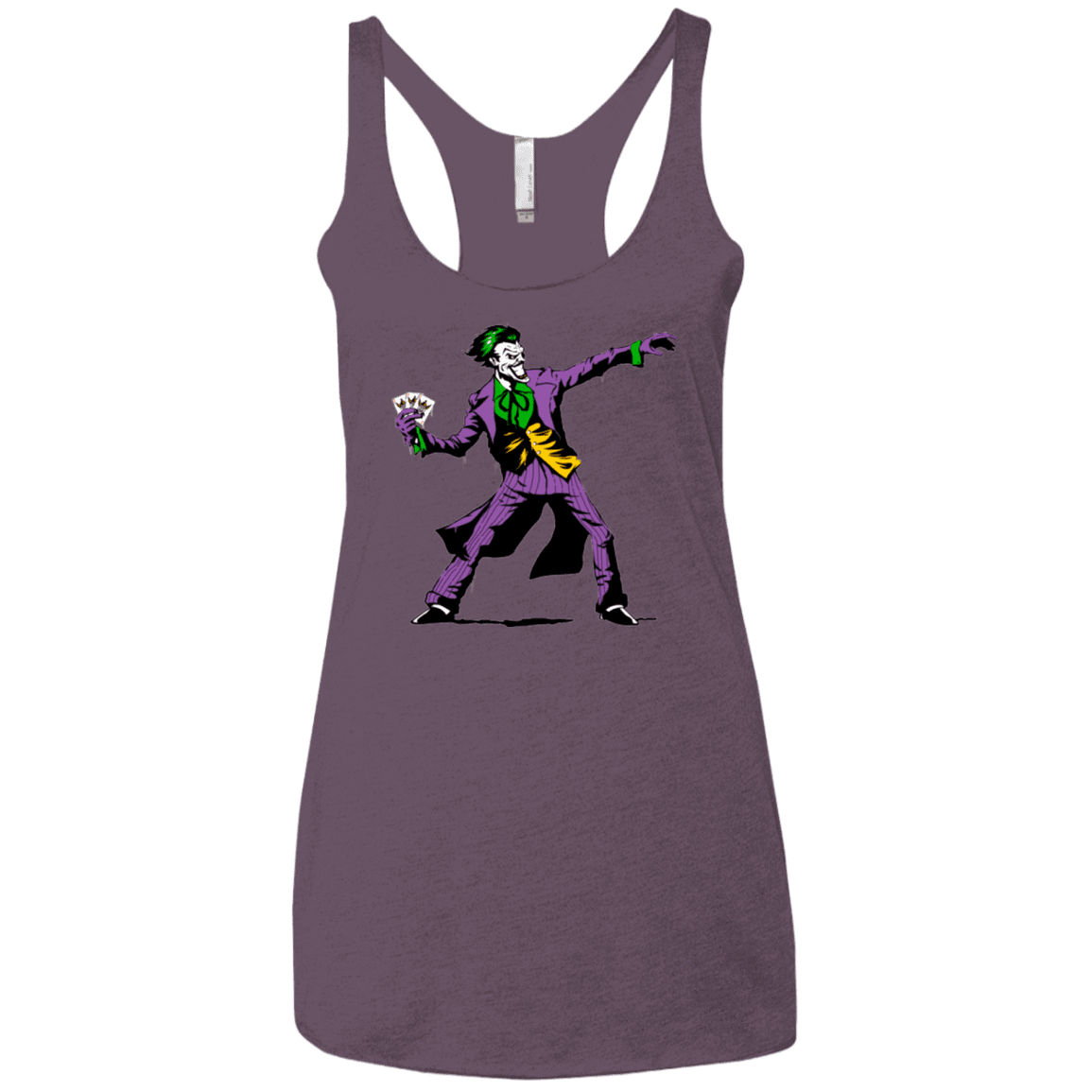 T-Shirts Vintage Purple / X-Small Crime Clown Banksy Women's Triblend Racerback Tank