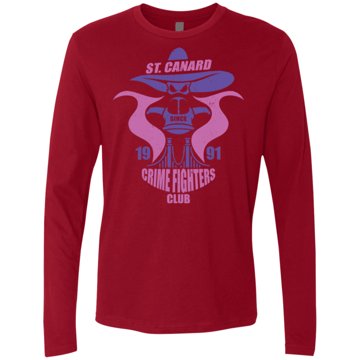 T-Shirts Cardinal / Small Crime Fighters Club Men's Premium Long Sleeve