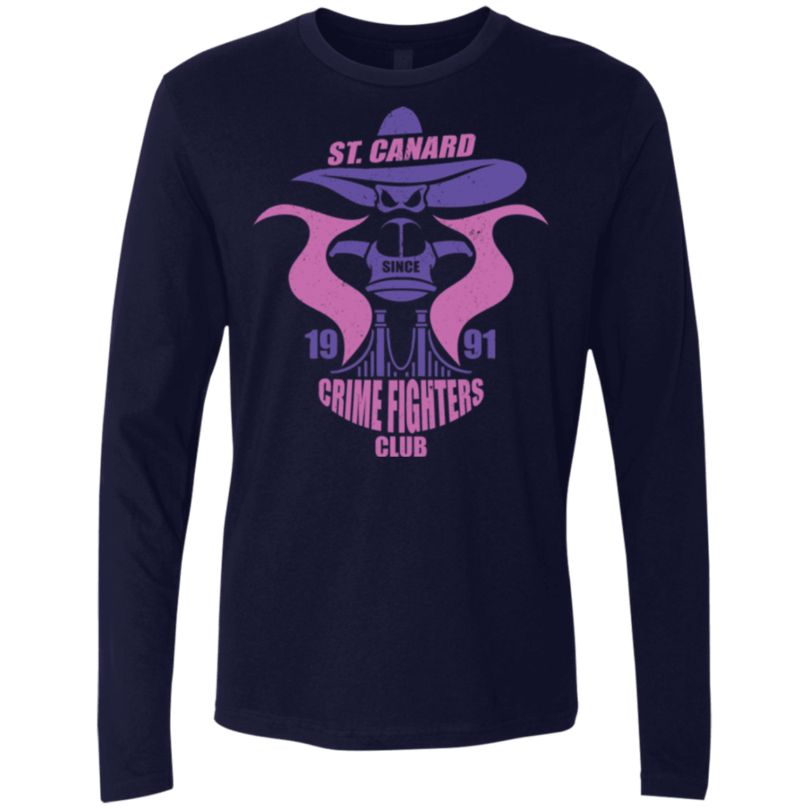 T-Shirts Midnight Navy / Small Crime Fighters Club Men's Premium Long Sleeve