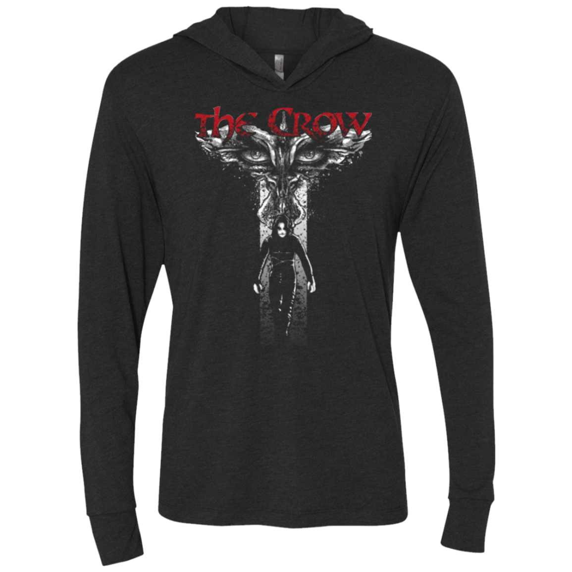 T-Shirts Vintage Black / X-Small Cross Crown Triblend Long Sleeve Hoodie Tee