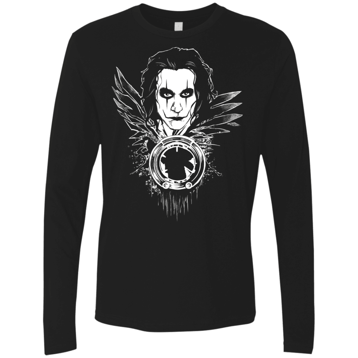 T-Shirts Black / Small Crow Face Men's Premium Long Sleeve