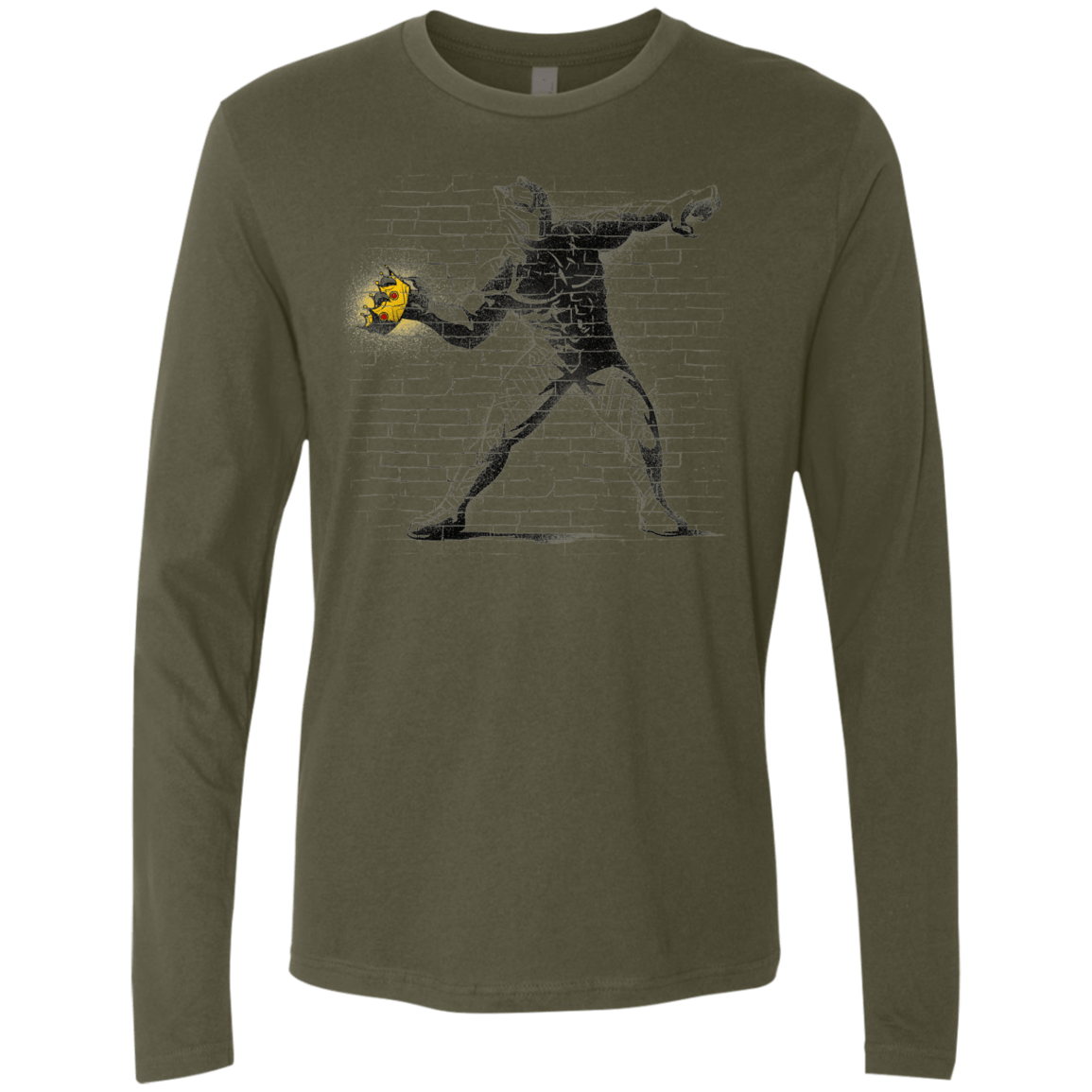 T-Shirts Military Green / Small Crown Thrower Men's Premium Long Sleeve