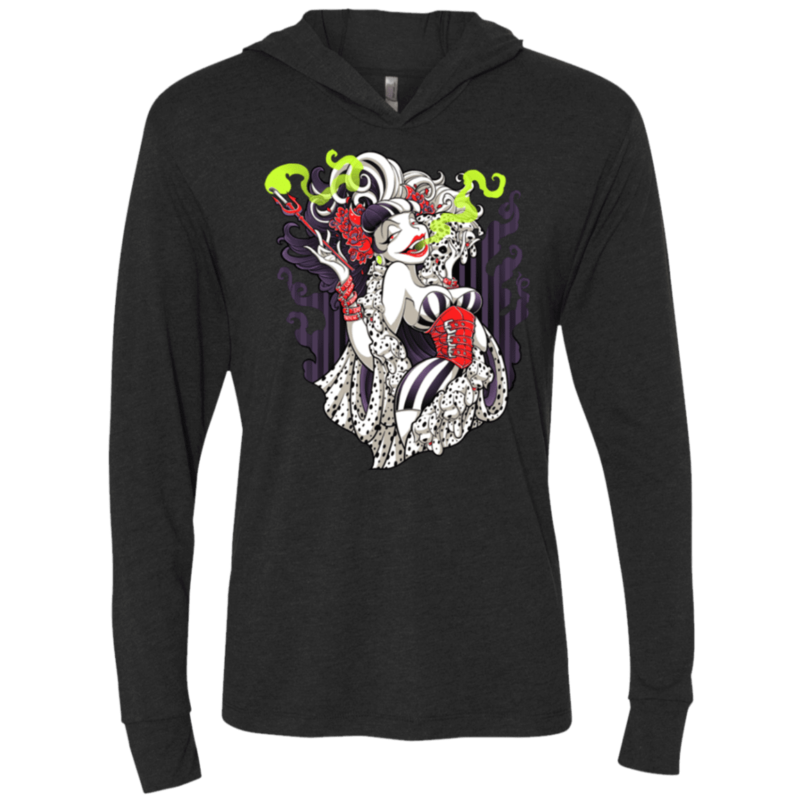 T-Shirts Vintage Black / X-Small Crudella De Mon Triblend Long Sleeve Hoodie Tee