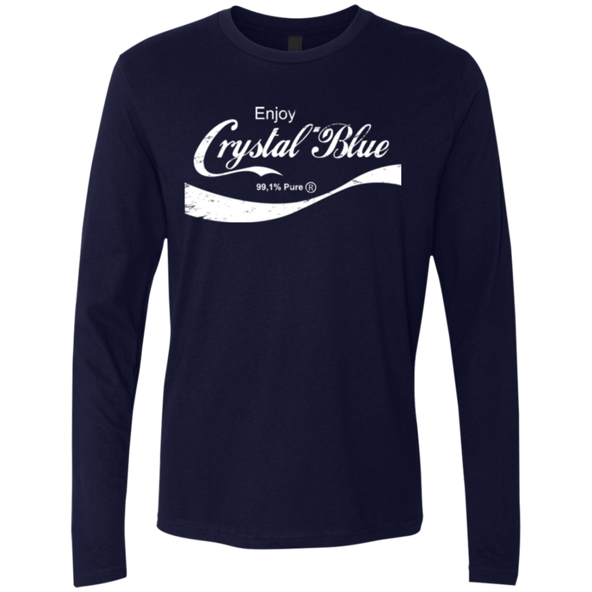 T-Shirts Midnight Navy / Small Crystal Blue Coke Men's Premium Long Sleeve