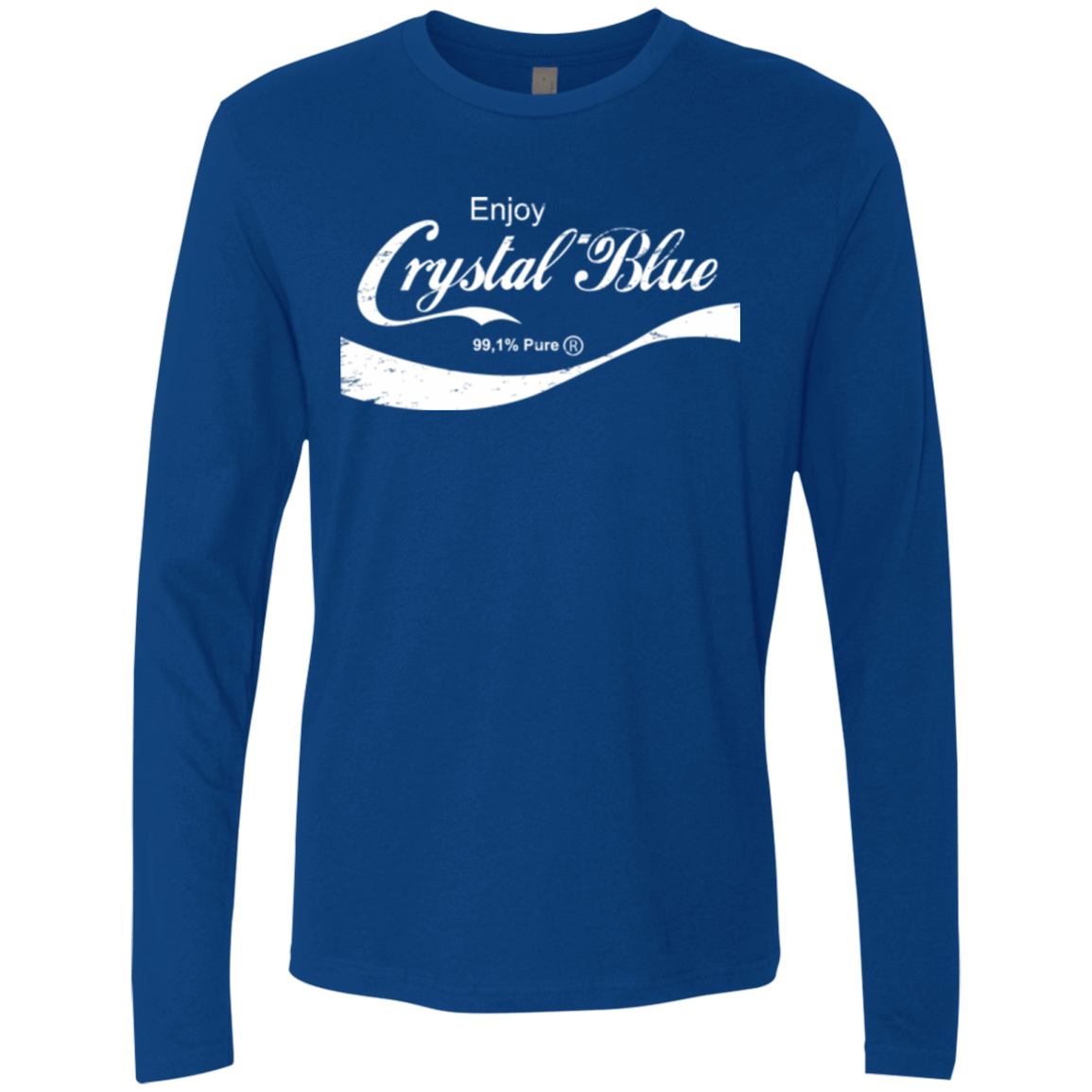 T-Shirts Royal / Small Crystal Blue Coke Men's Premium Long Sleeve