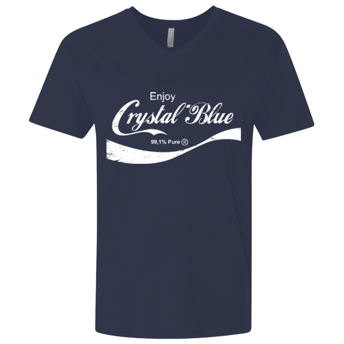 T-Shirts Midnight Navy / X-Small Crystal Blue Coke Men's Premium V-Neck