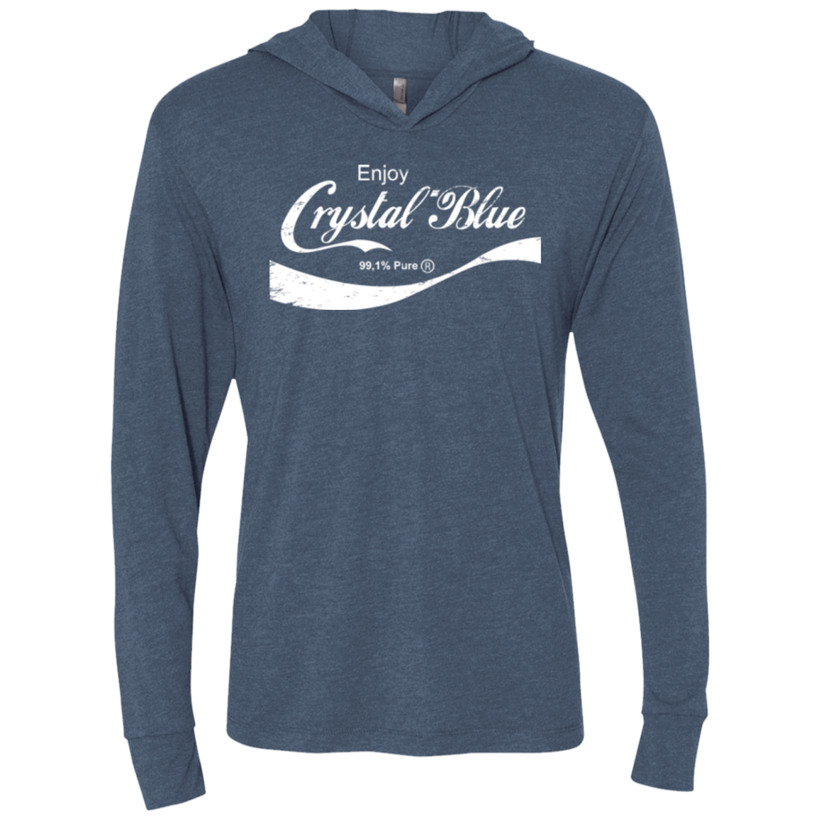 T-Shirts Indigo / X-Small Crystal Blue Coke Triblend Long Sleeve Hoodie Tee