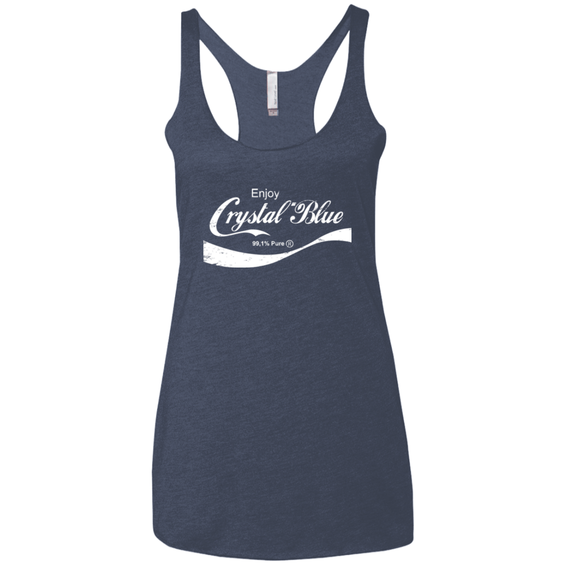 T-Shirts Vintage Navy / X-Small Crystal Blue Coke Women's Triblend Racerback Tank