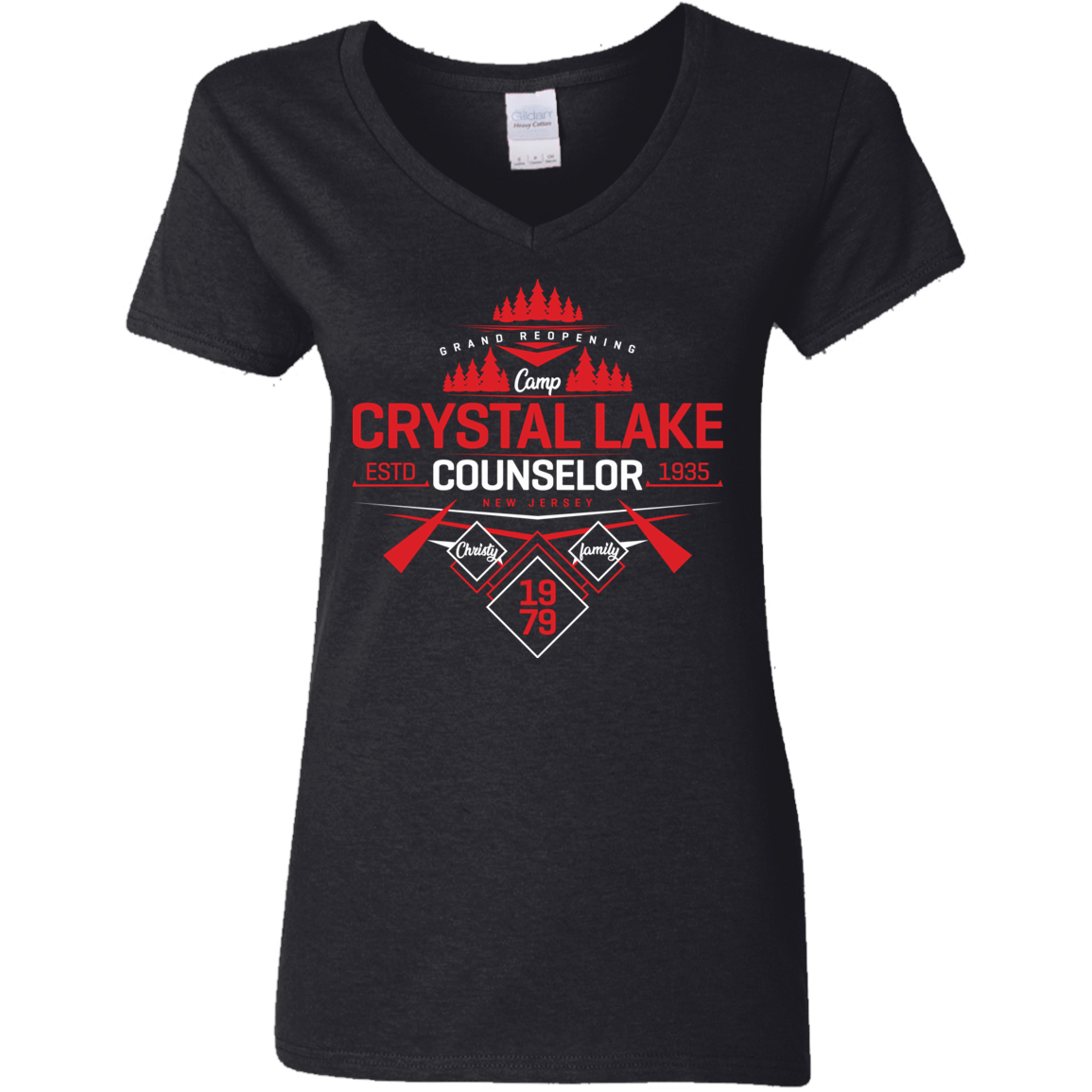 T-Shirts Black / S Crystal Lake Counselor Women's V-Neck T-Shirt