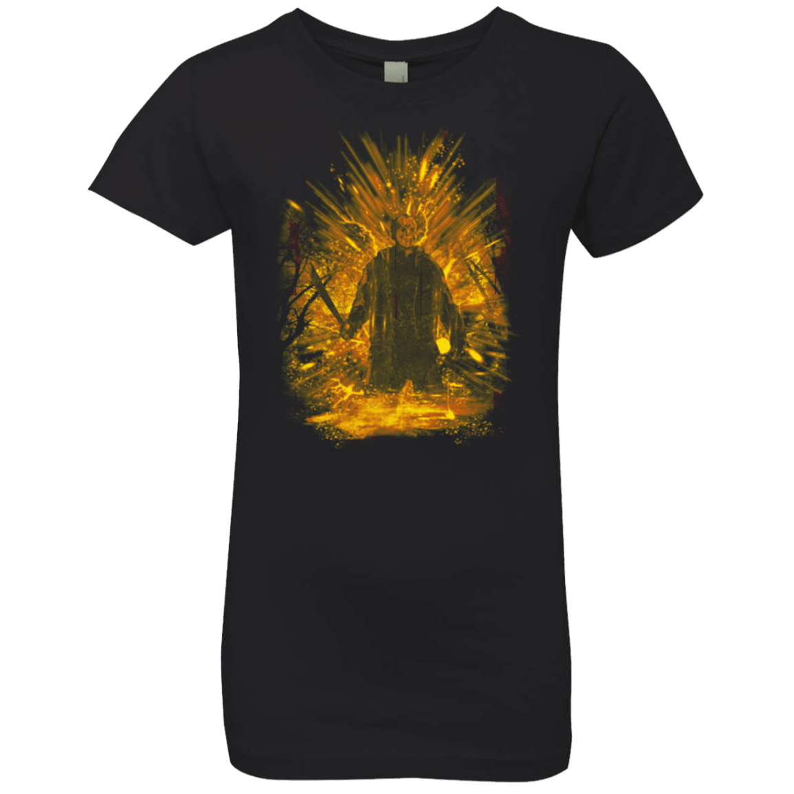 T-Shirts Black / YXS Crystal Lake Storm Orange Girls Premium T-Shirt