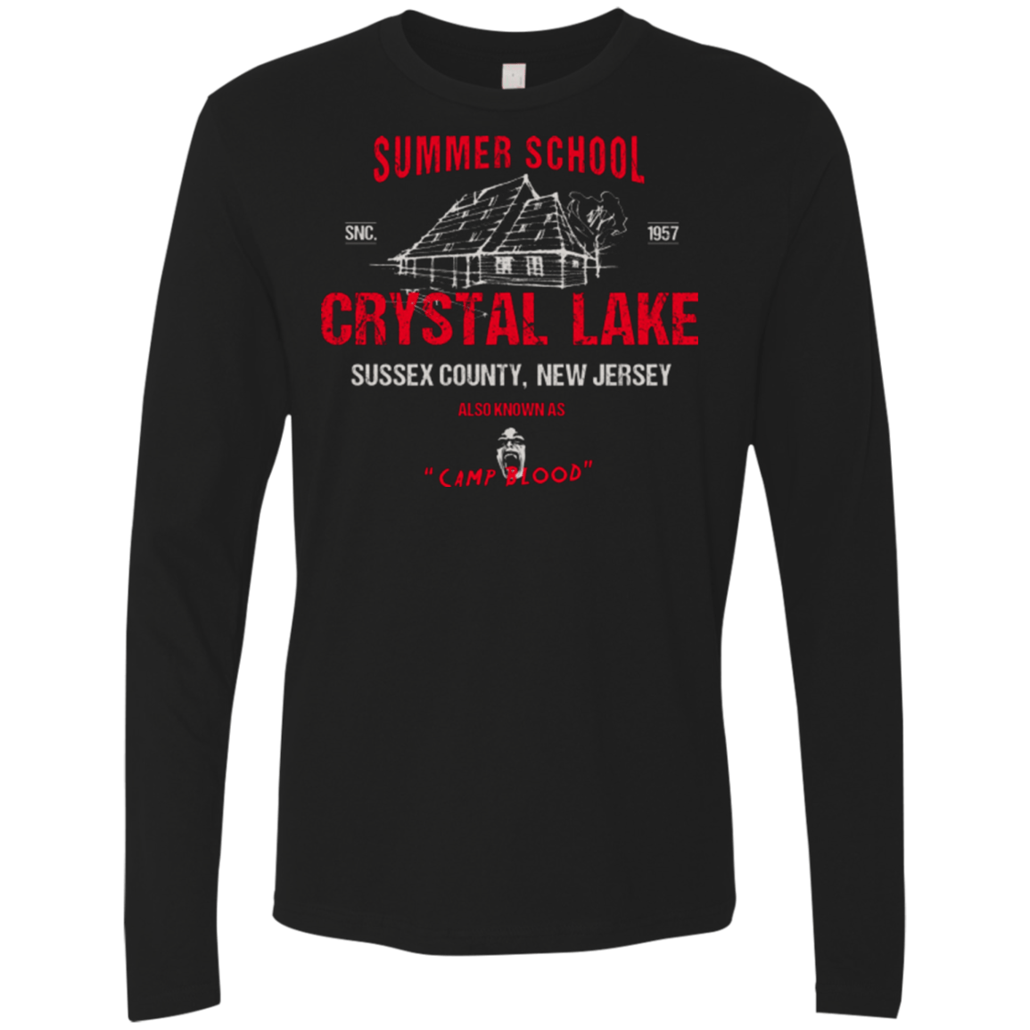 T-Shirts Black / Small Crystal Lake summer school Men's Premium Long Sleeve