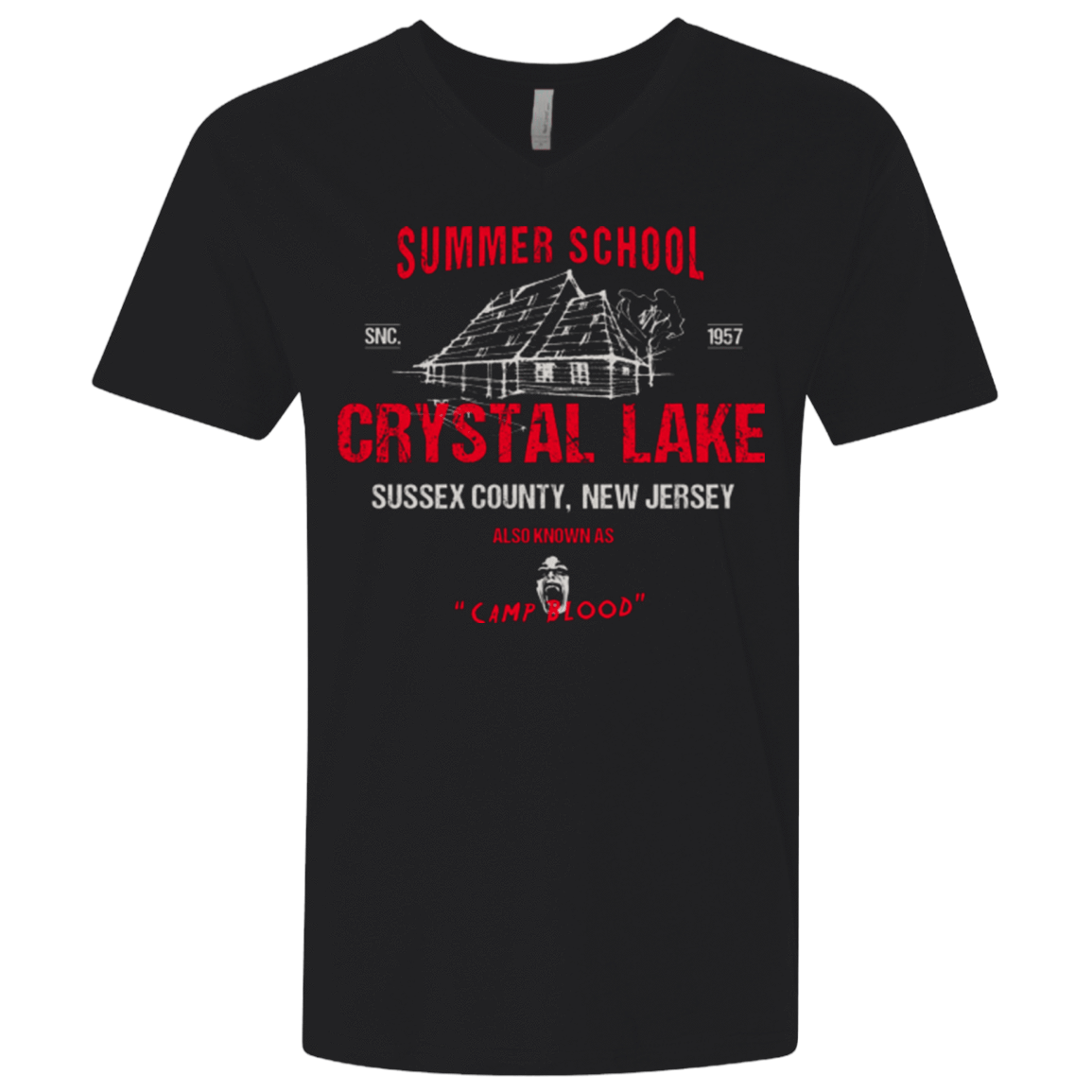 T-Shirts Black / X-Small Crystal Lake summer school Men's Premium V-Neck