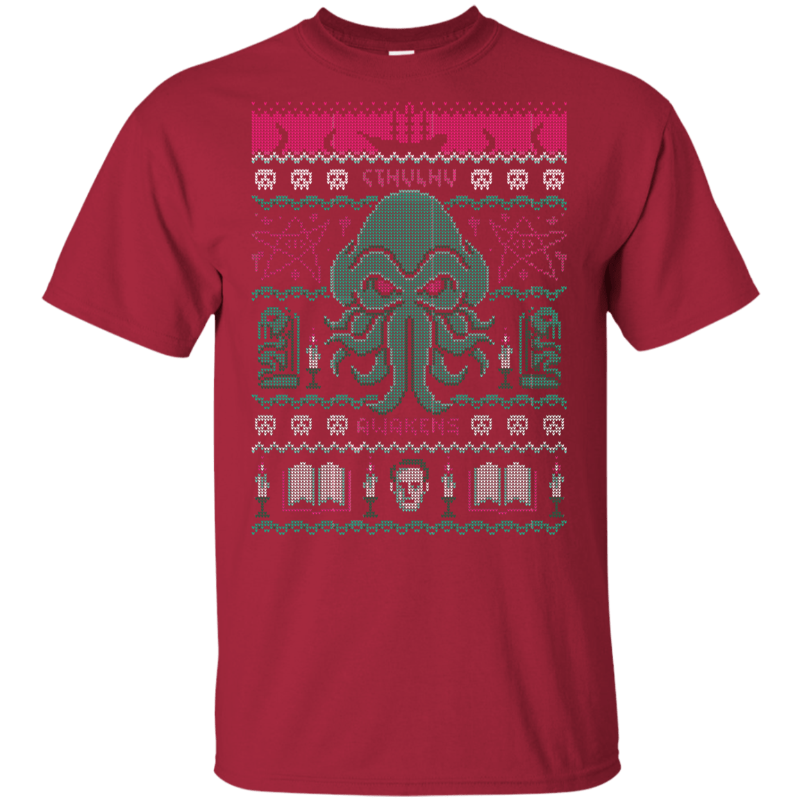 T-Shirts Cardinal / YXS Cthulhu Awakens Ugly Sweater Youth T-Shirt