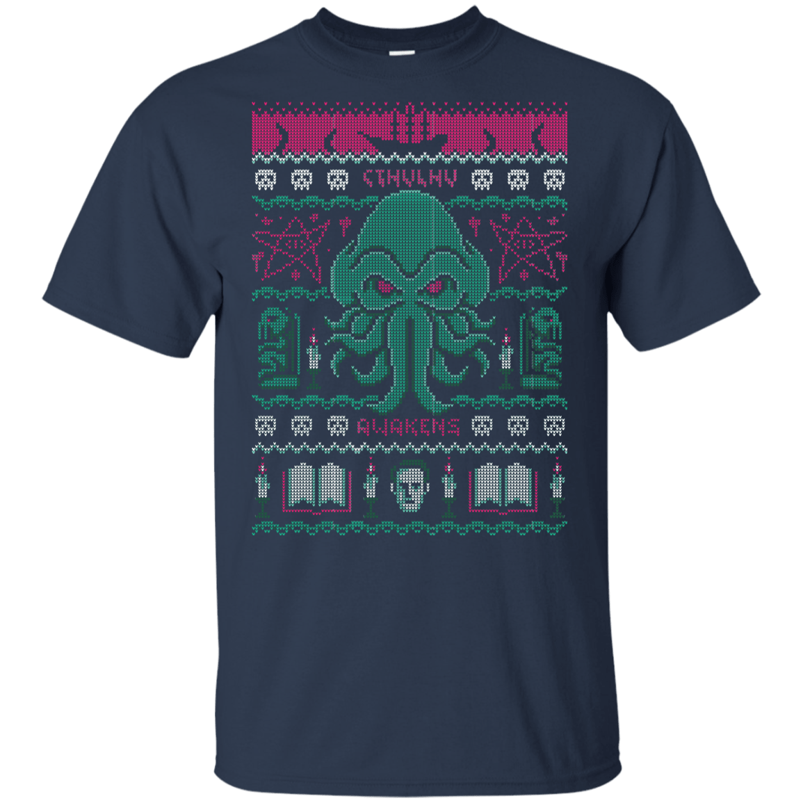 T-Shirts Navy / YXS Cthulhu Awakens Ugly Sweater Youth T-Shirt