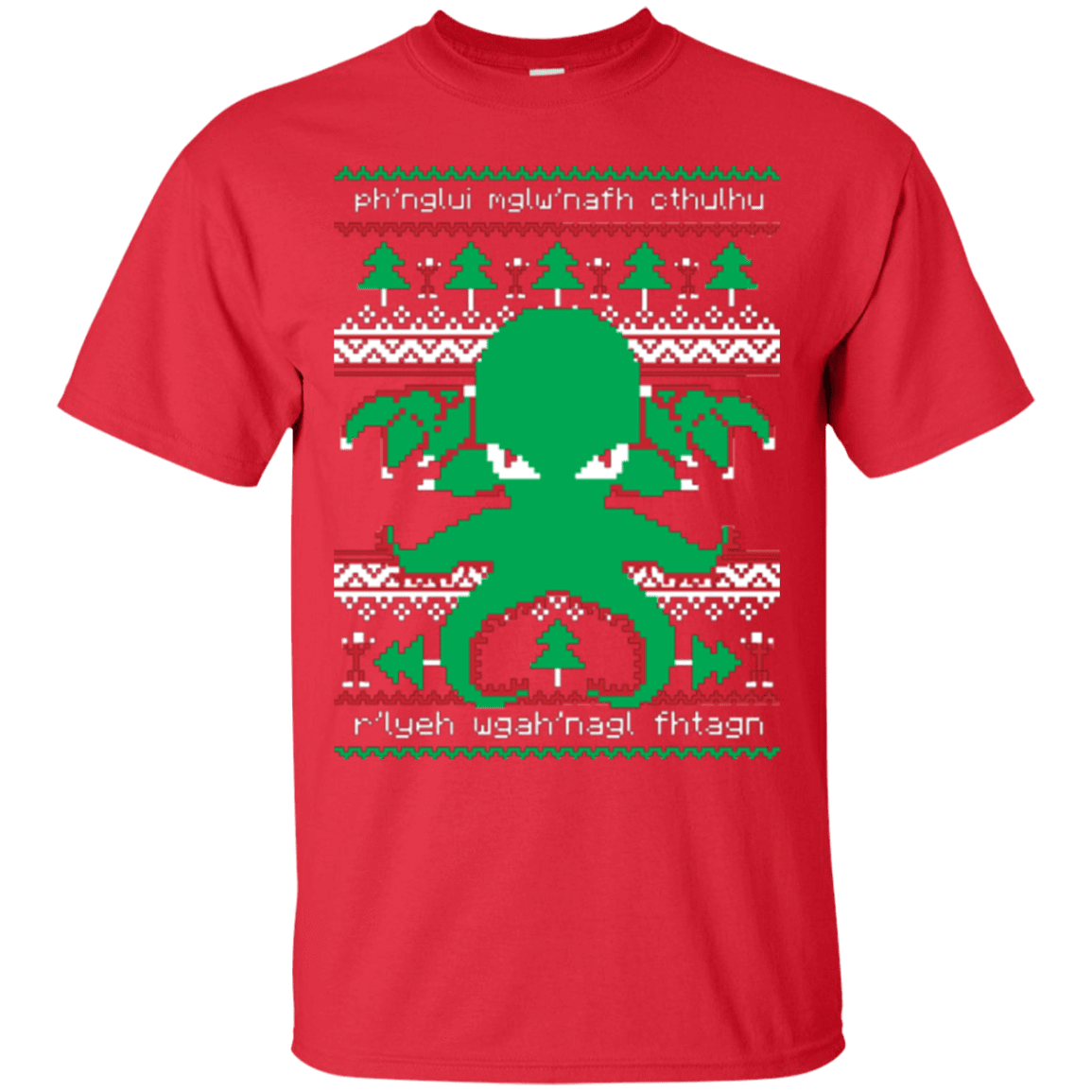 T-Shirts Red / Small Cthulhu Cultist Christmas T-Shirt