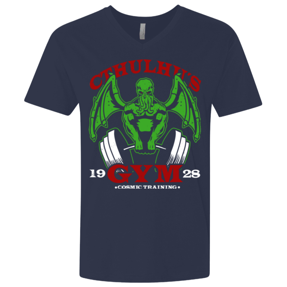 T-Shirts Midnight Navy / X-Small Cthulhu Gym Men's Premium V-Neck
