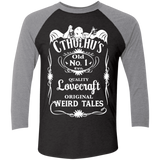 T-Shirts Vintage Black/Premium Heather / X-Small Cthulhu's Men's Triblend 3/4 Sleeve