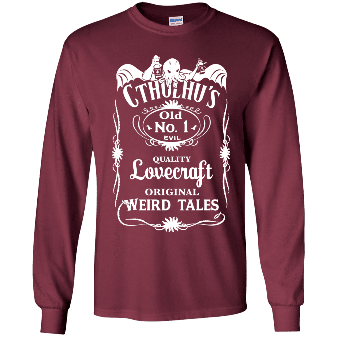 T-Shirts Maroon / YS Cthulhu's Youth Long Sleeve T-Shirt