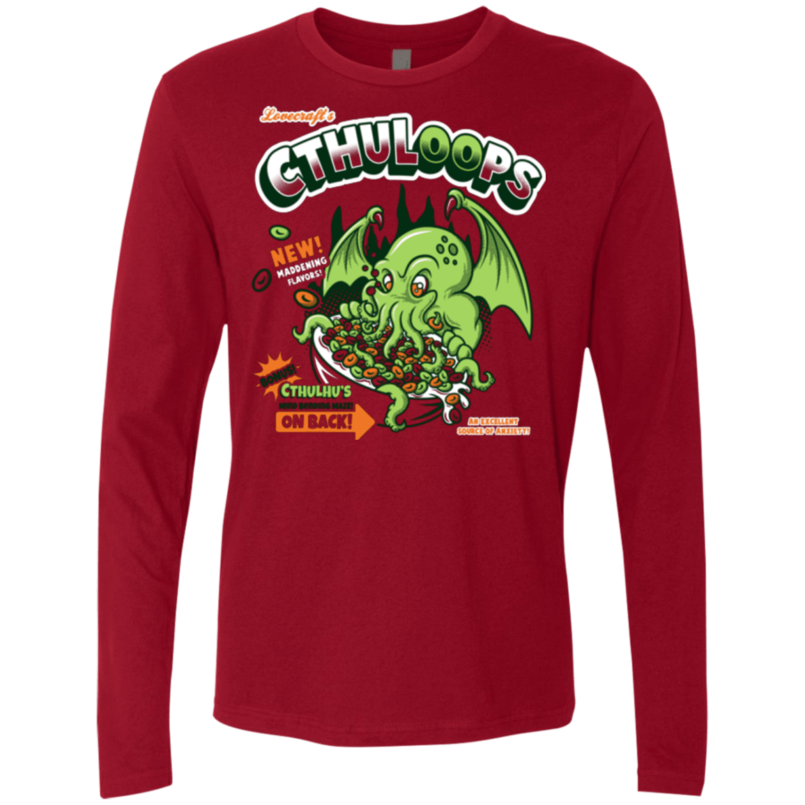 T-Shirts Cardinal / Small Cthuloops Men's Premium Long Sleeve