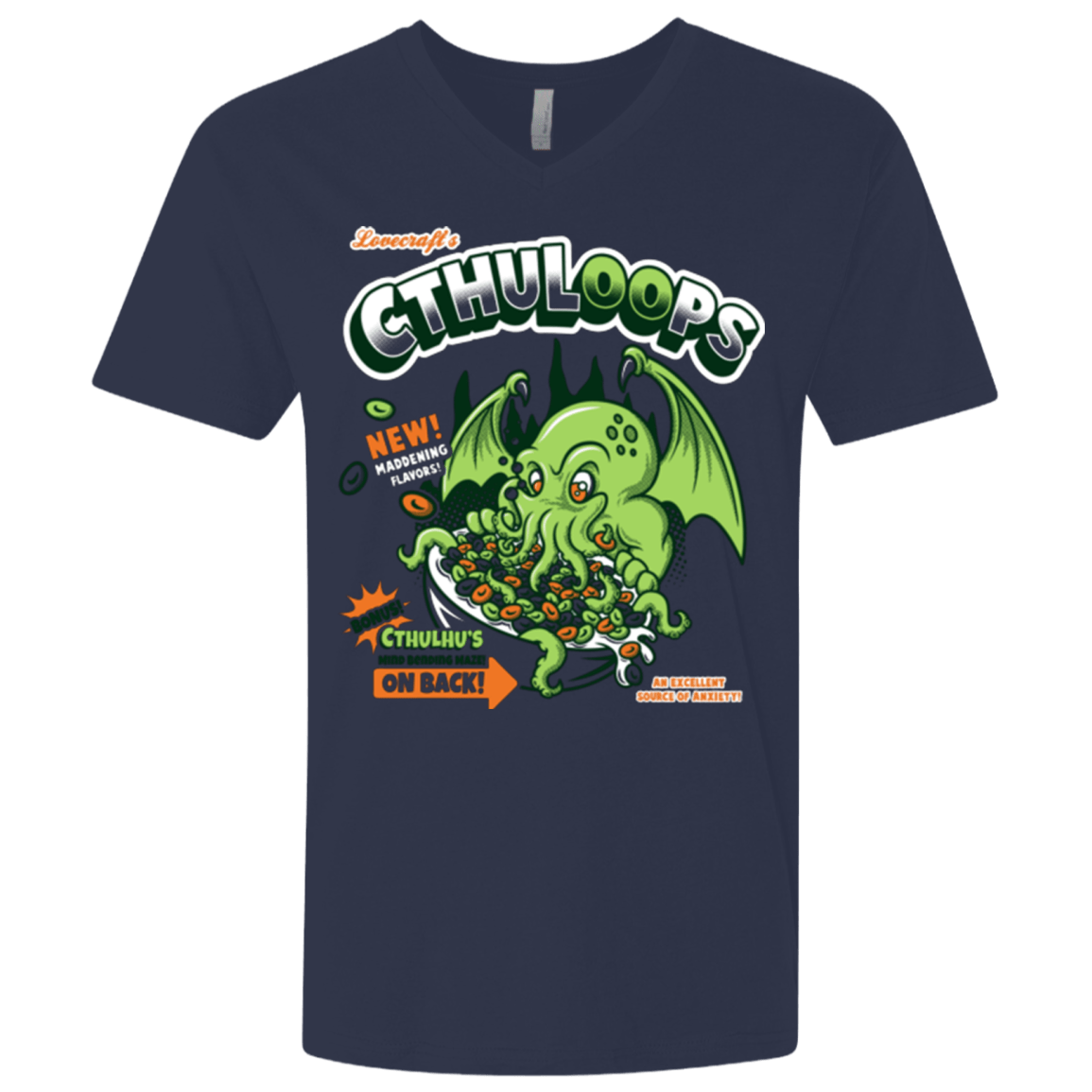 T-Shirts Midnight Navy / X-Small Cthuloops Men's Premium V-Neck