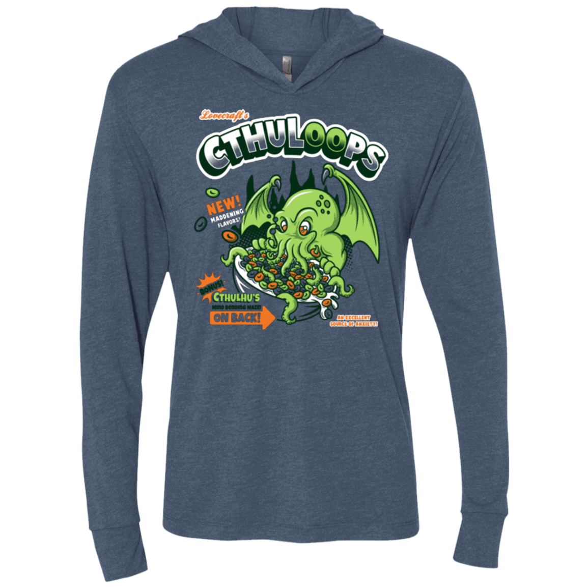 T-Shirts Indigo / X-Small Cthuloops Triblend Long Sleeve Hoodie Tee