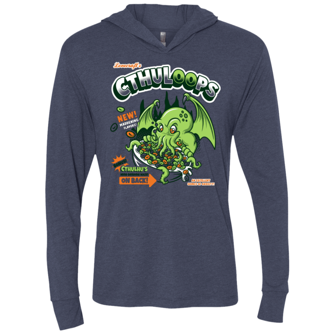 T-Shirts Vintage Navy / X-Small Cthuloops Triblend Long Sleeve Hoodie Tee