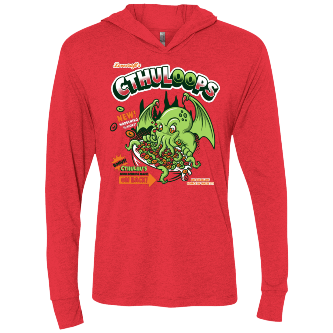 T-Shirts Vintage Red / X-Small Cthuloops Triblend Long Sleeve Hoodie Tee