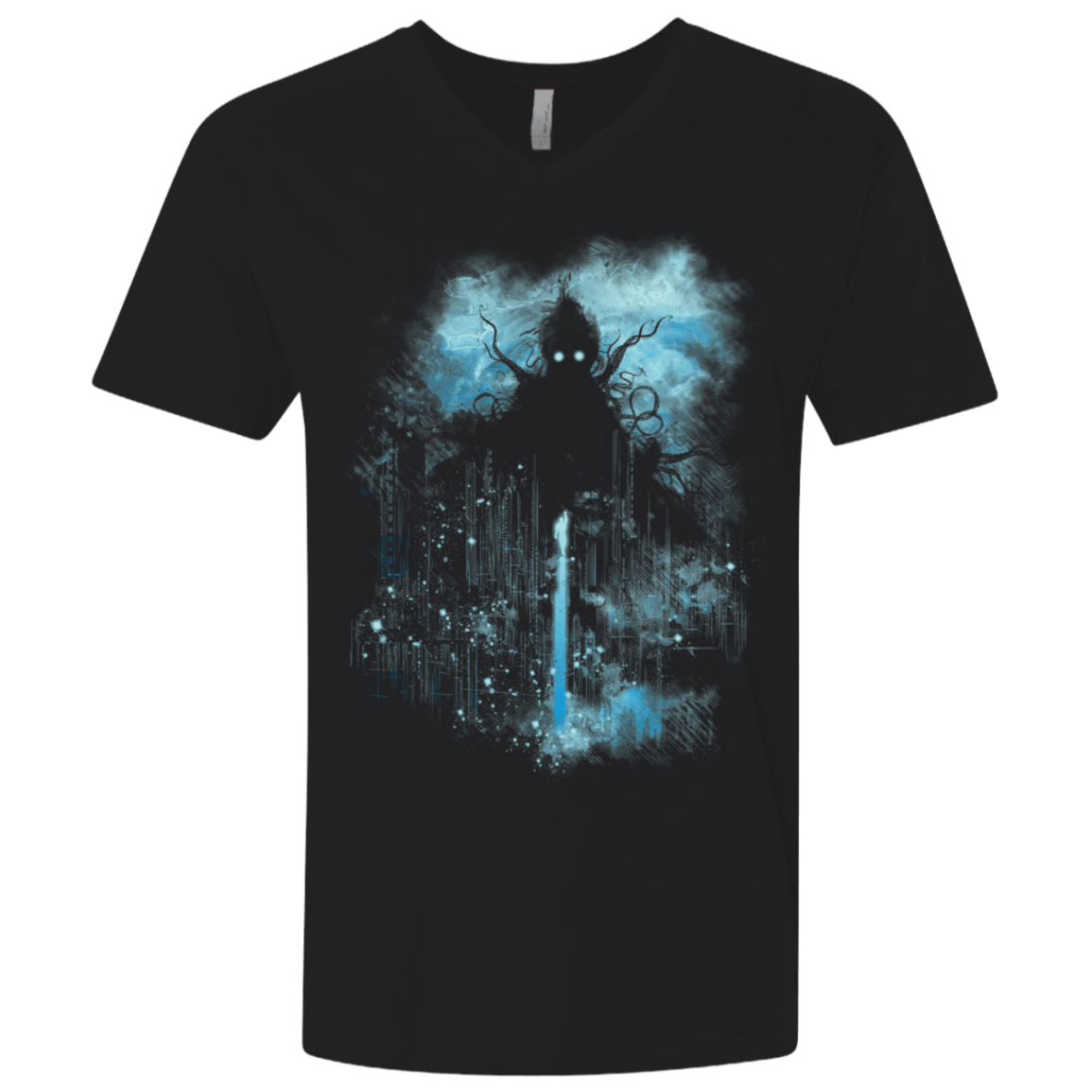 T-Shirts Black / X-Small Cthulu Class Vs Little Hero Men's Premium V-Neck