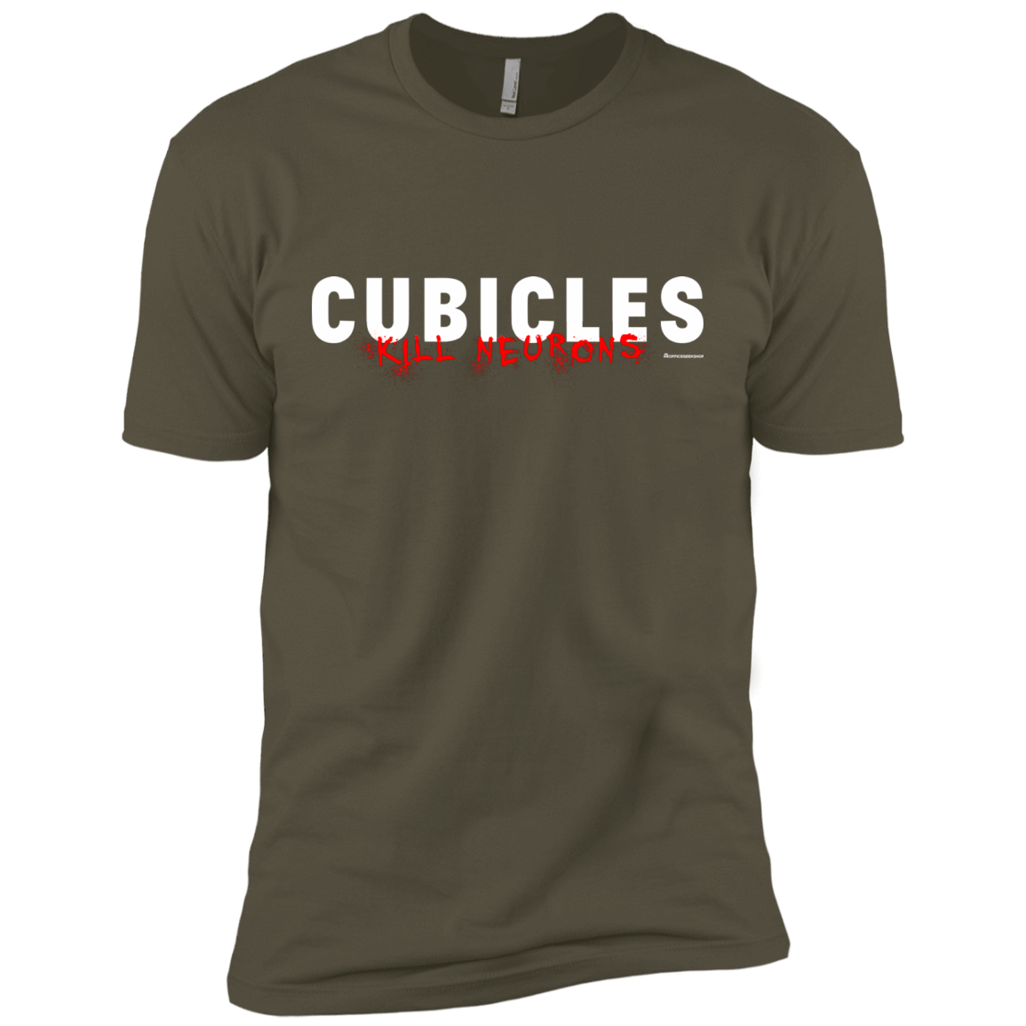 T-Shirts Military Green / X-Small Cubicles Kill Neurons Men's Premium T-Shirt