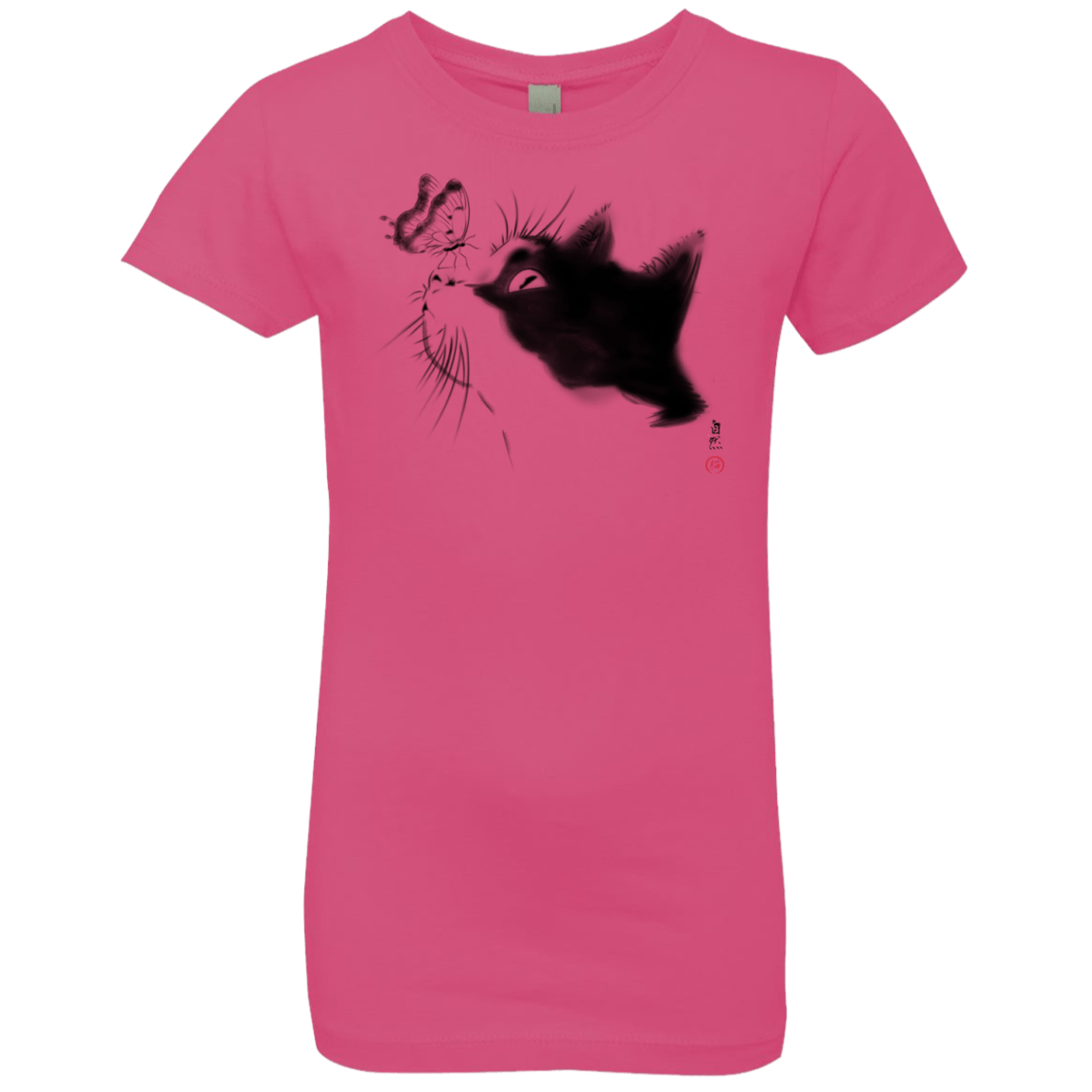 T-Shirts Hot Pink / YXS Curious Cat Girls Premium T-Shirt