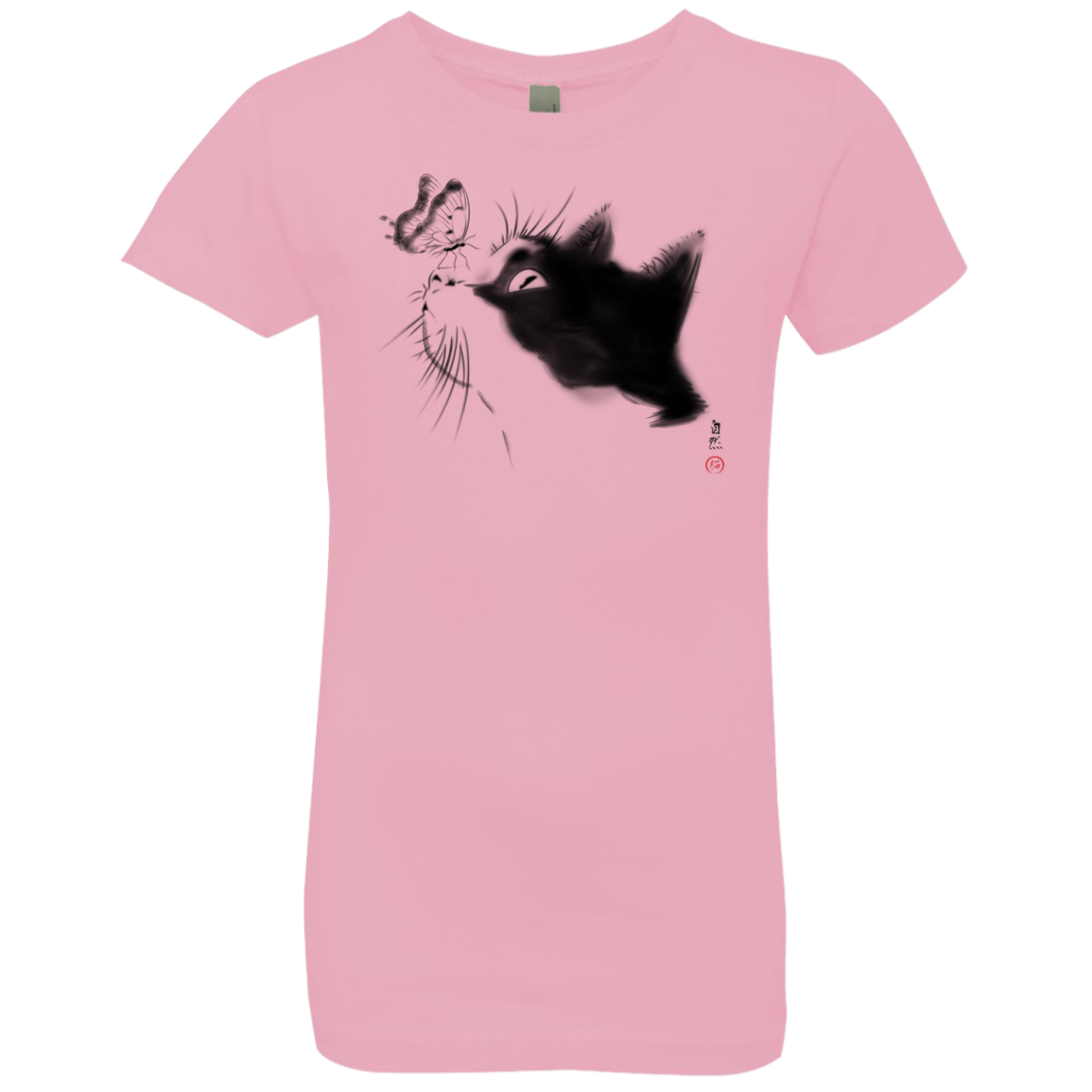 T-Shirts Light Pink / YXS Curious Cat Girls Premium T-Shirt