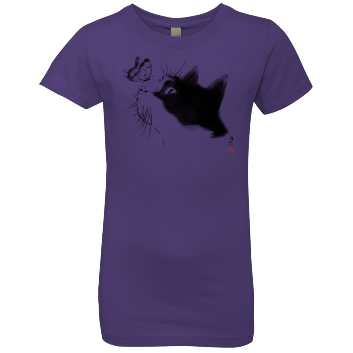 T-Shirts Purple Rush / YXS Curious Cat Girls Premium T-Shirt