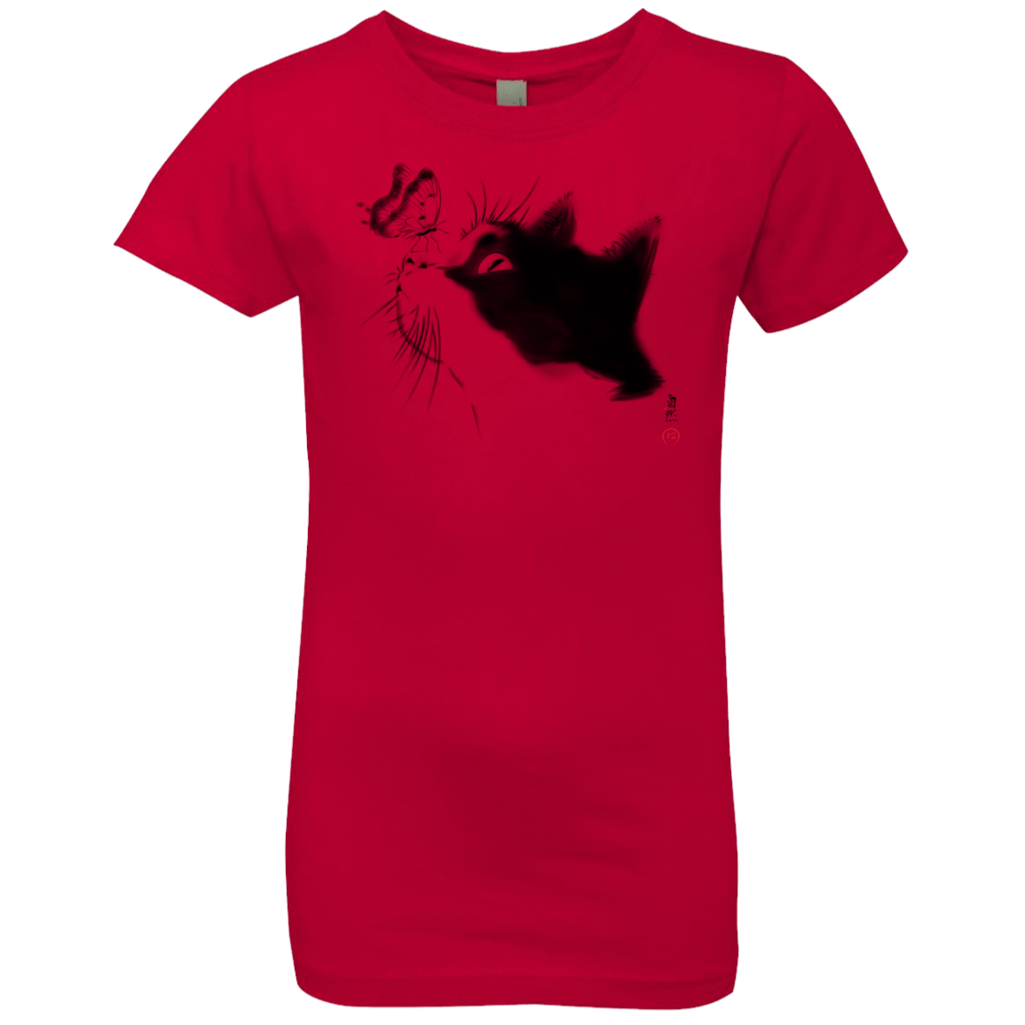 T-Shirts Red / YXS Curious Cat Girls Premium T-Shirt
