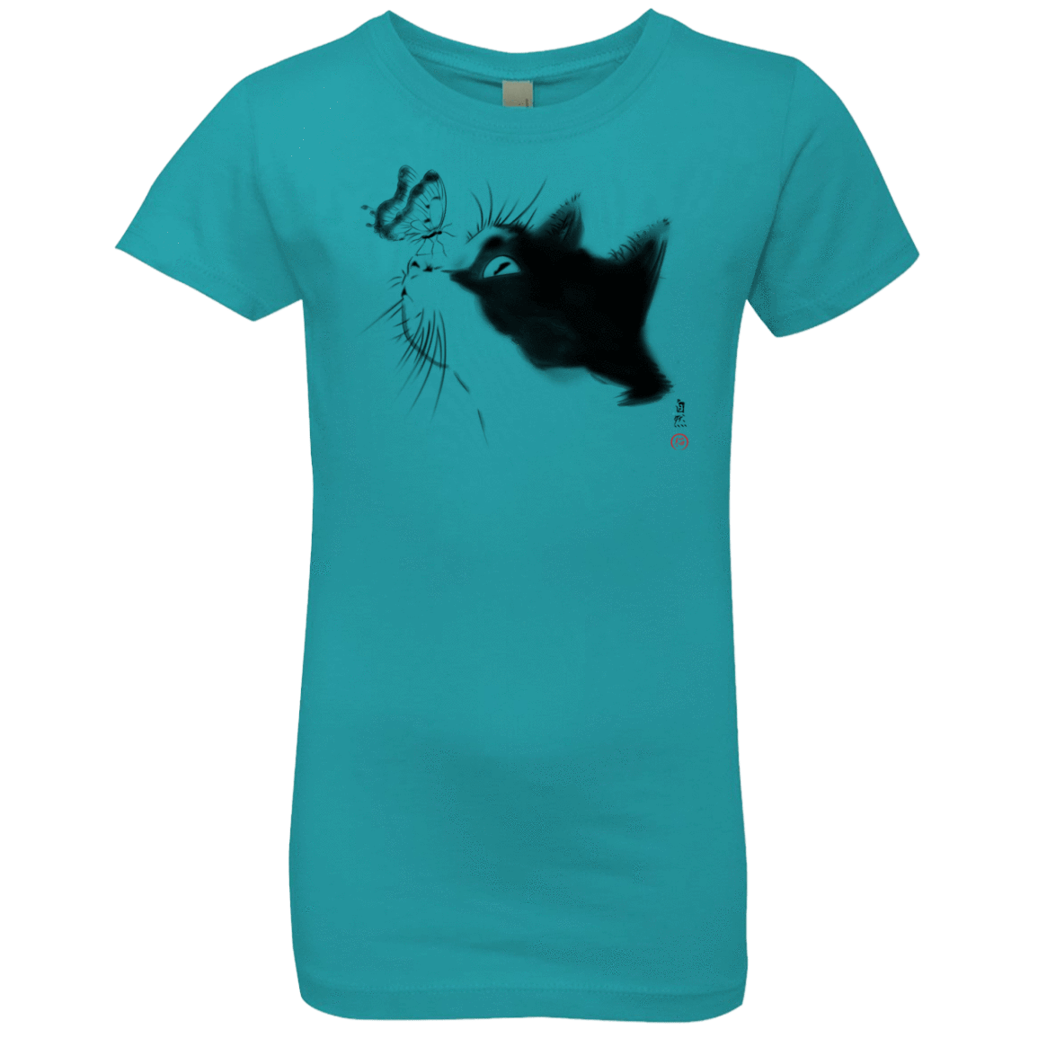T-Shirts Tahiti Blue / YXS Curious Cat Girls Premium T-Shirt