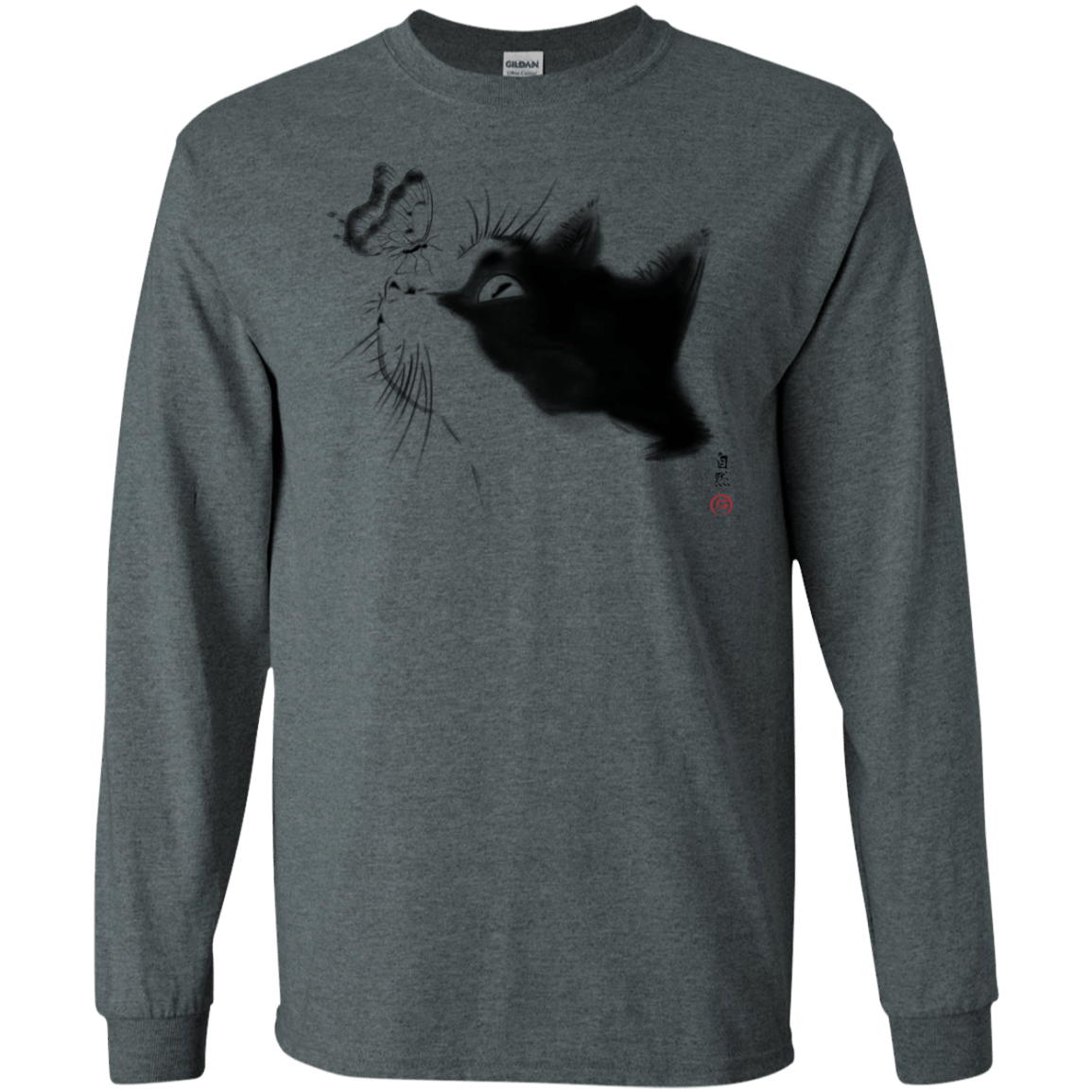 T-Shirts Dark Heather / S Curious Cat Men's Long Sleeve T-Shirt