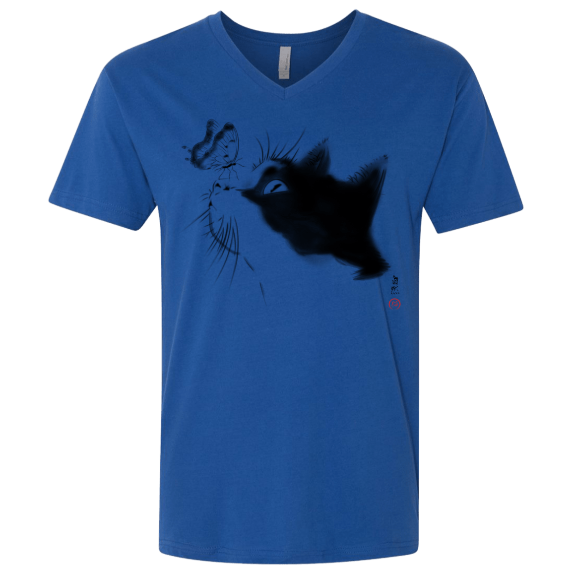 T-Shirts Royal / X-Small Curious Cat Men's Premium V-Neck
