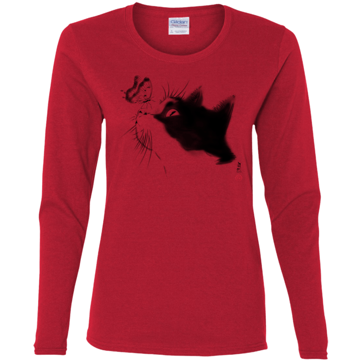T-Shirts Red / S Curious Cat Women's Long Sleeve T-Shirt